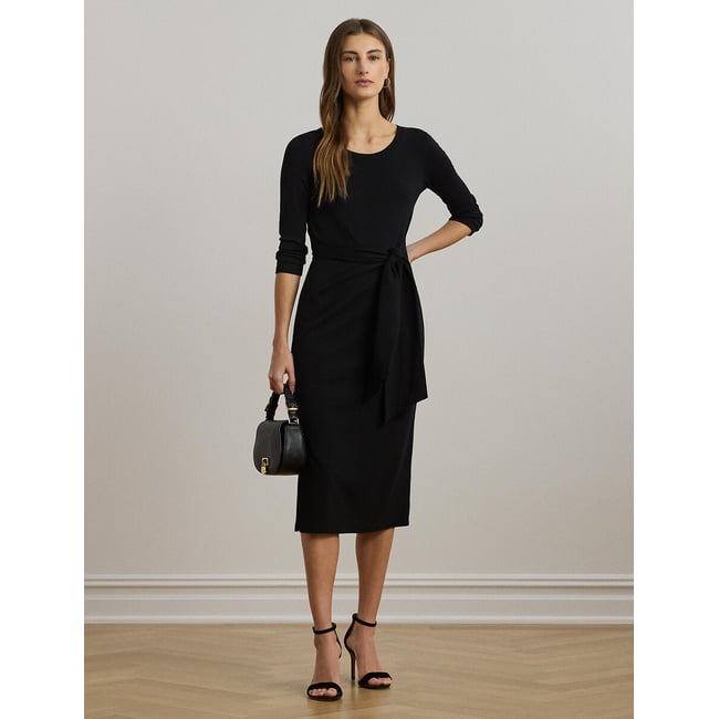 Abito longuette con scollo rotondo e maniche lunghe, IMALAH nero  LAUREN RALPH LAUREN