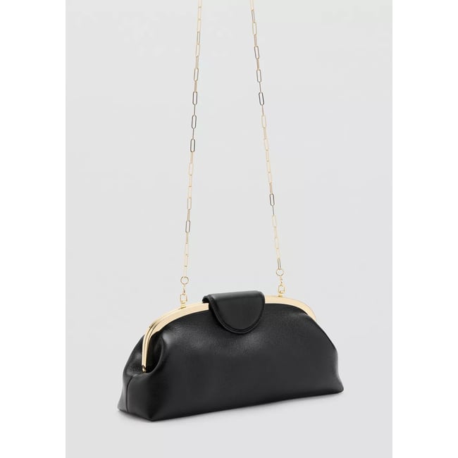 Petit sac pochette détails métalliques noir <span itemprop=