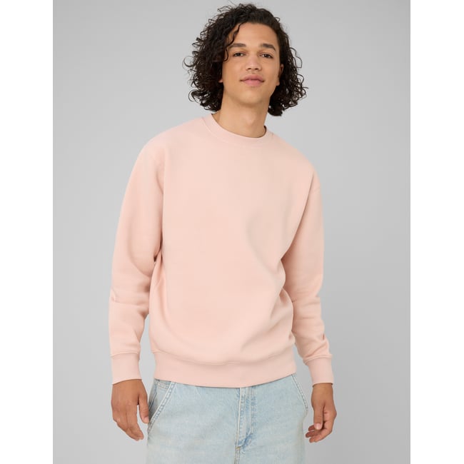 Sweat col rond rose pâle <span itemprop=