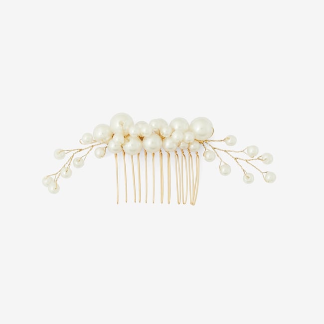 Peigne à cheveux de cérémonie perlé v002227 <span itemprop=
