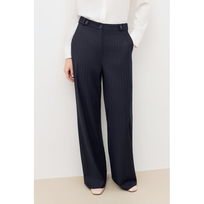 Pantalon droit PVOLTIGESTRIPE bleu marine <span itemprop=