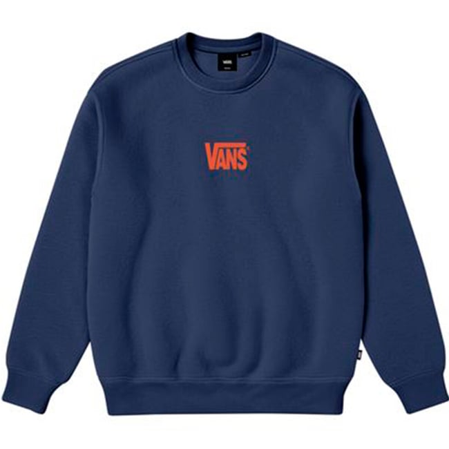 Sweat col rond, imprimé au dos, en molleton  bleu <span itemprop=