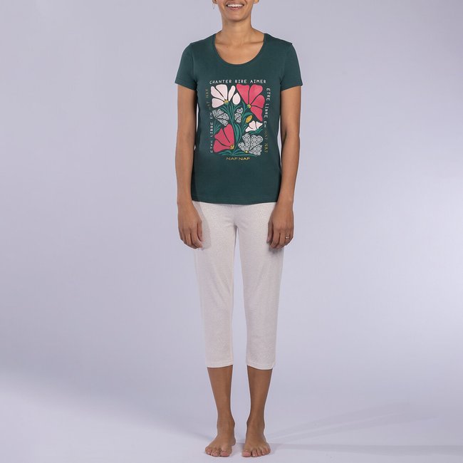 Pijama em jersey, Java verde/estampado <span itemprop=