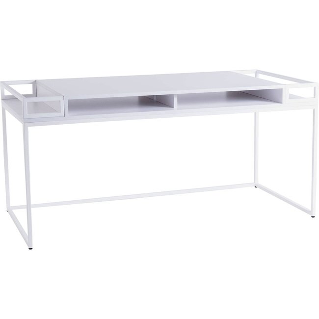 Bureau rectangulaire en métal, K1 moderne Couleur blanc <span itemprop=