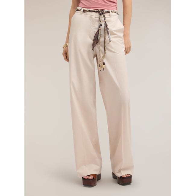Pantalon palazzo avec ceinture. beige <span itemprop=
