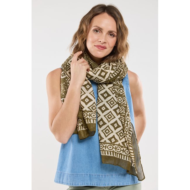 Foulard en coton JAFRICA kaki <span itemprop=