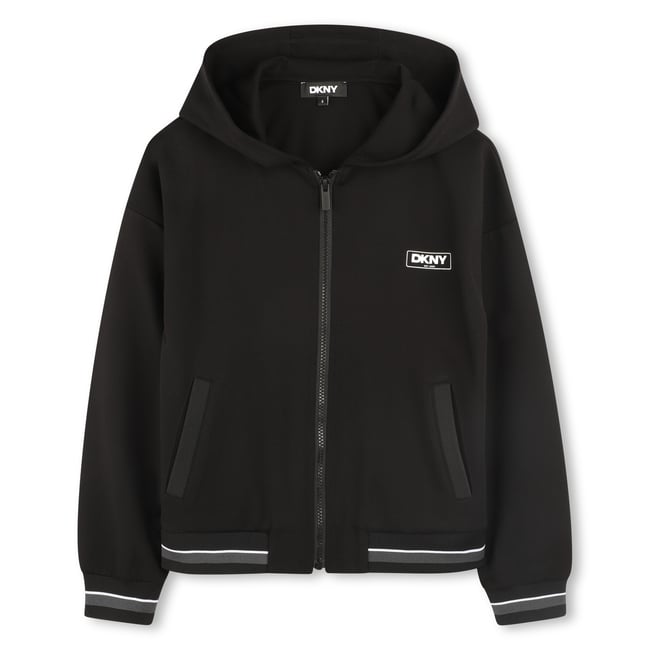 Cardigan con cappuccio black <span itemprop=