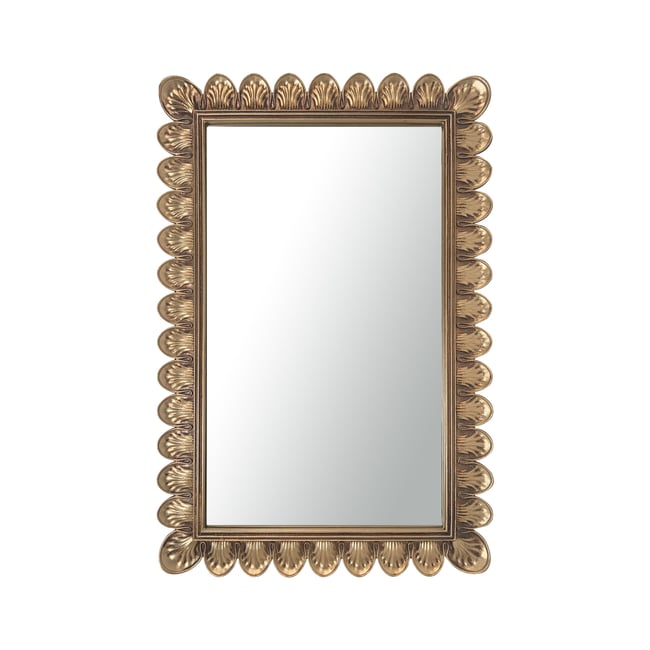 Miroir rectangulaire 29x44cm Couleur or <span itemprop=