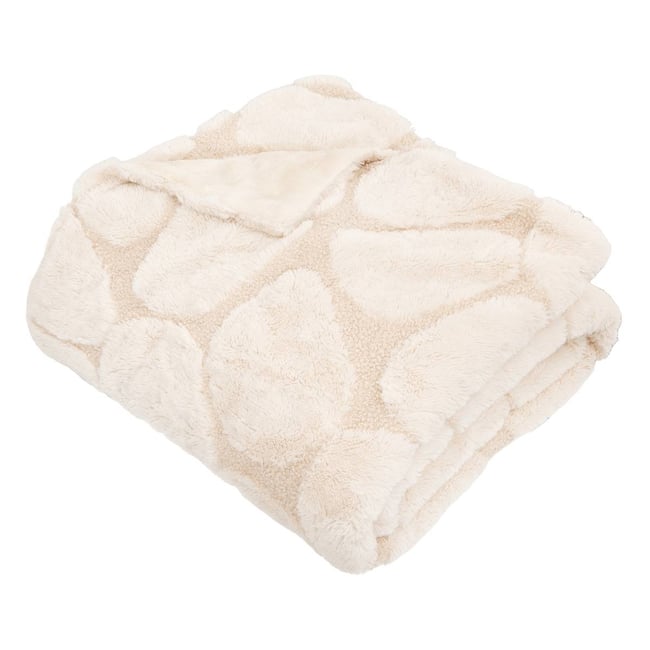 Plaid BOUCLY blanc chaud <span itemprop=