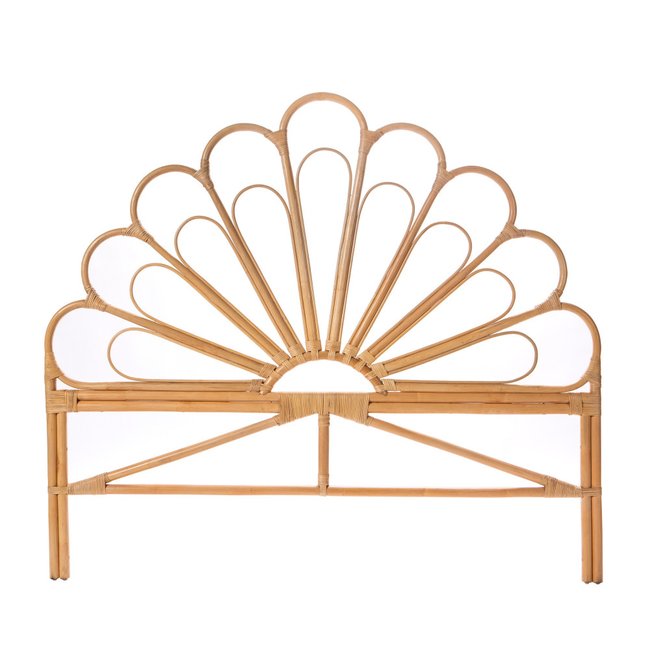 Tête de lit design en rotin 180cm  - SINGARAJA Couleur naturel <span itemprop=