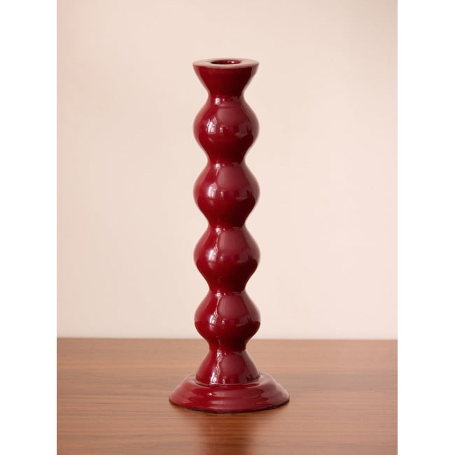 Bougeoir boules Emma - grand modèle Couleur bordeaux <span itemprop=