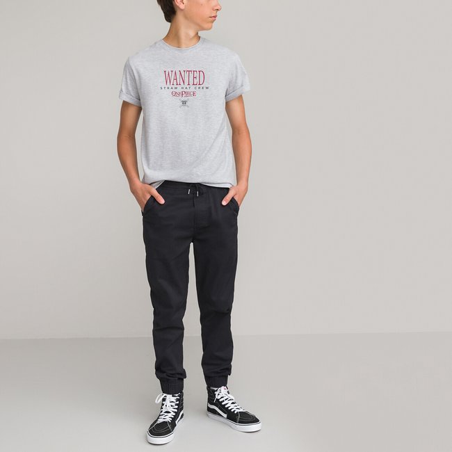 T-shirt One Piece imprimé devant et dos gris chiné <span itemprop=