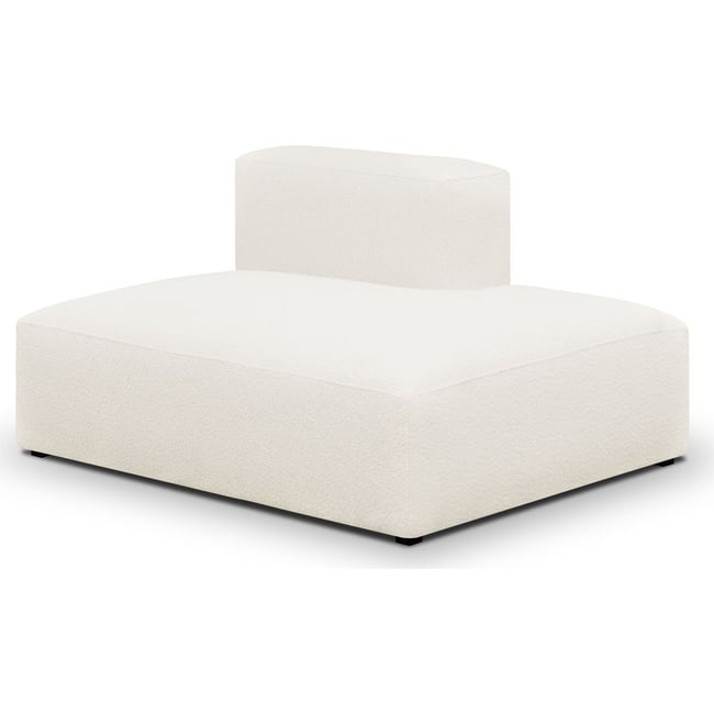 Module d'angle ouvert à droite 2 places en tissu bouclette - MODULO Couleur beige <span itemprop=