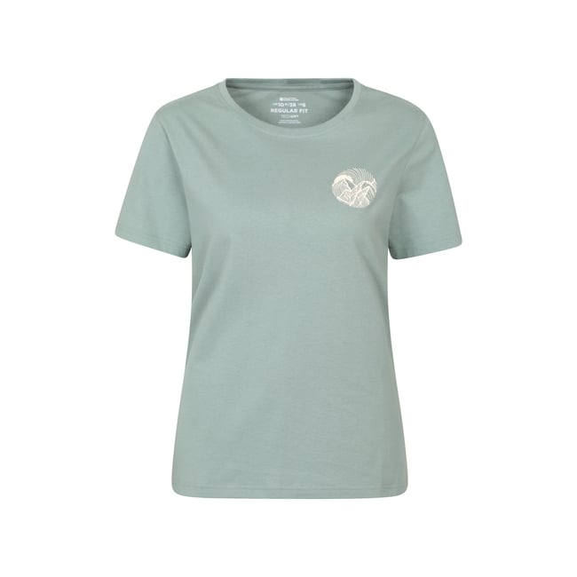 T-shirt motif/style lever du soleil kaki clair <span itemprop=