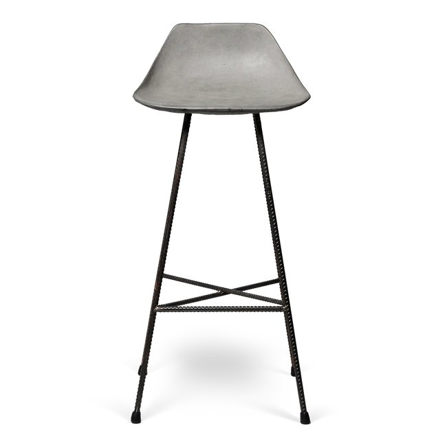 Tabouret de bar HAUTEVILLE Couleur gris béton <span itemprop=
