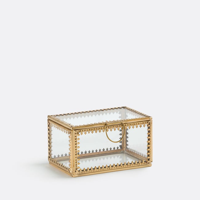 Boîte-vitrine rectangulaire verre et laiton Stelia Couleur laiton <span itemprop=