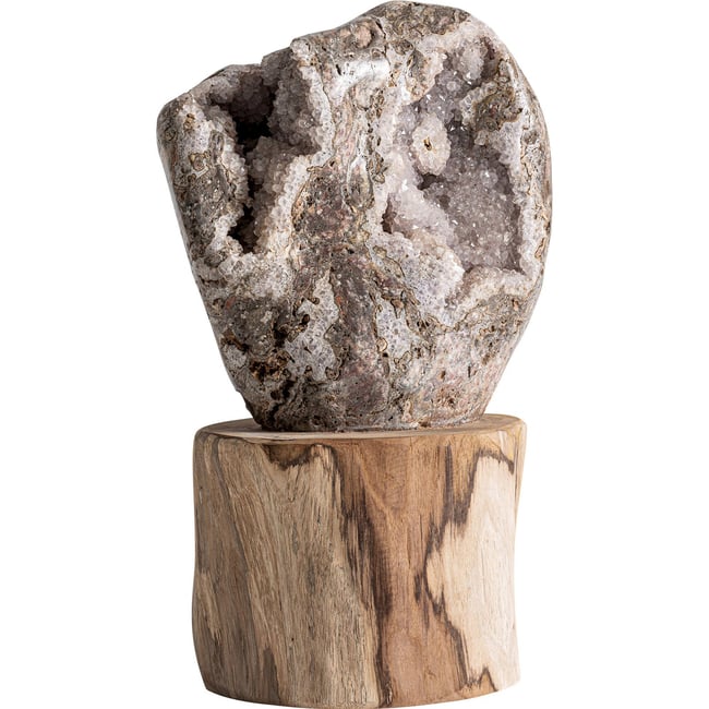 Figure décorative en cristal et teck Couleur brun et teck clair <span itemprop=