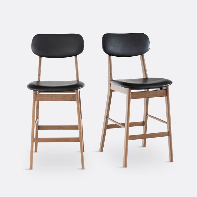 Lot de 2 chaises de bar, Selyn noyer/noir LA REDOUTE INTERIEURS