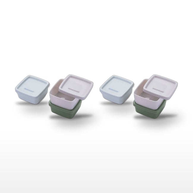 Lot de 2 lunch box 1L avec 2 ustensiles de cuisine STORAGE coloré <span itemprop=