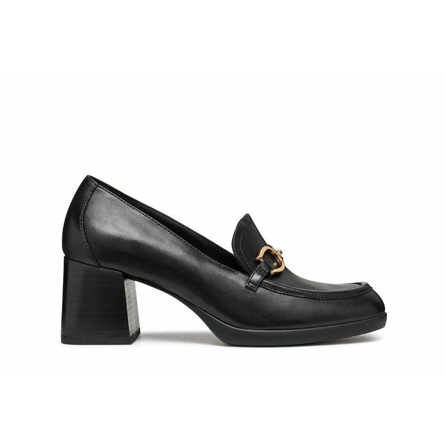 Mocassini con tacco in pelle Walk Pleasure 55 nero GEOX