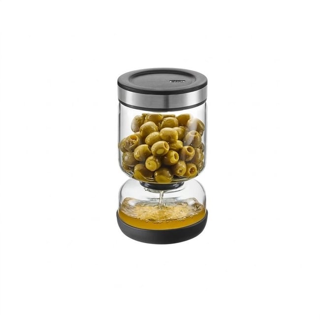 Bocal égouttoir LAVINA, 900 ml Couleur noir/argent <span itemprop=