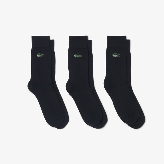 Set di 3 paia di calzini alti, in jersey nero  LACOSTE