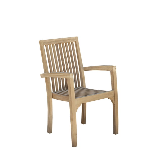 Fauteuil de jardin en teck massif  MALTE naturel <span itemprop=