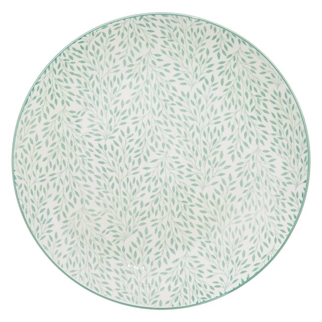 Lot de 6 assiettes plates en céramique JASMIN Couleur vert <span itemprop=