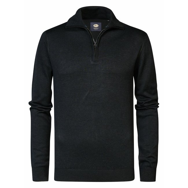 Camisola de gola subida com fecho preto <span itemprop=