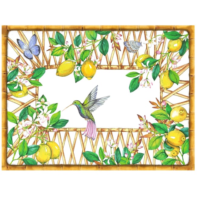 Set de table (40 x 30 cm) lot de 6 - Capri blanc / vert / jaune <span itemprop=