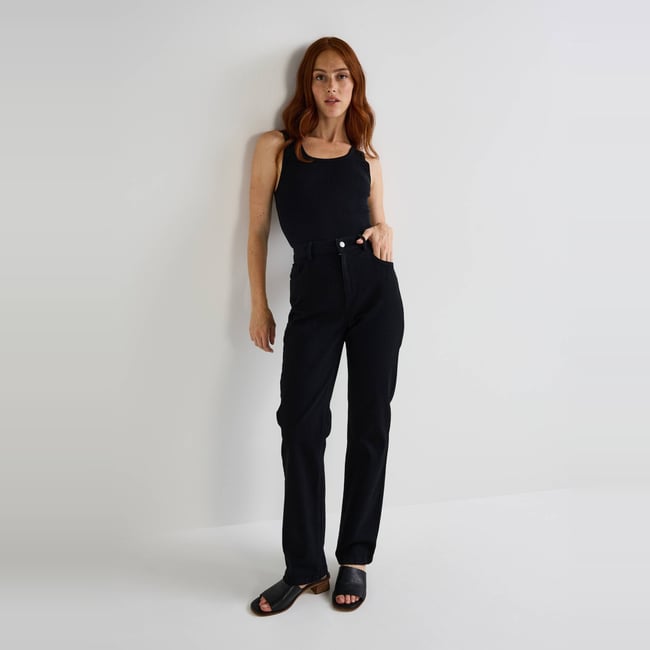 Jean droit noir <span itemprop=