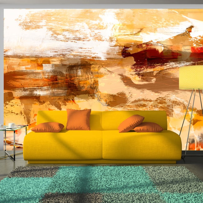 Papier peint intissé panoramique Abstractions Desert storm Couleur orange / cuivré <span itemprop=