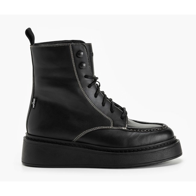 Bottines à lacets Luna noir <span itemprop=
