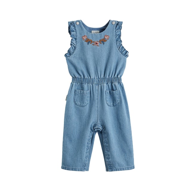 Salopette bébé en jean Cléo bleu <span itemprop=