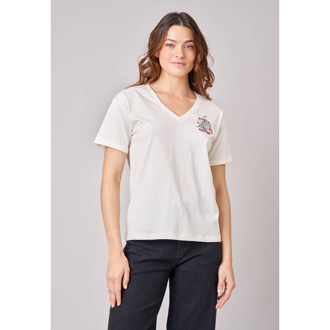 T-shirt regular femme en 100% coton imprimé graphique 