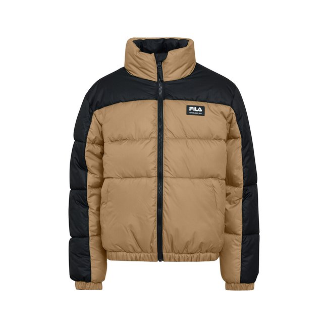 Piumino con collo alto cammello/nero FILA