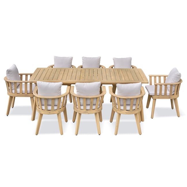 Ensemble repas de jardin 8 places LISO marron <span itemprop=
