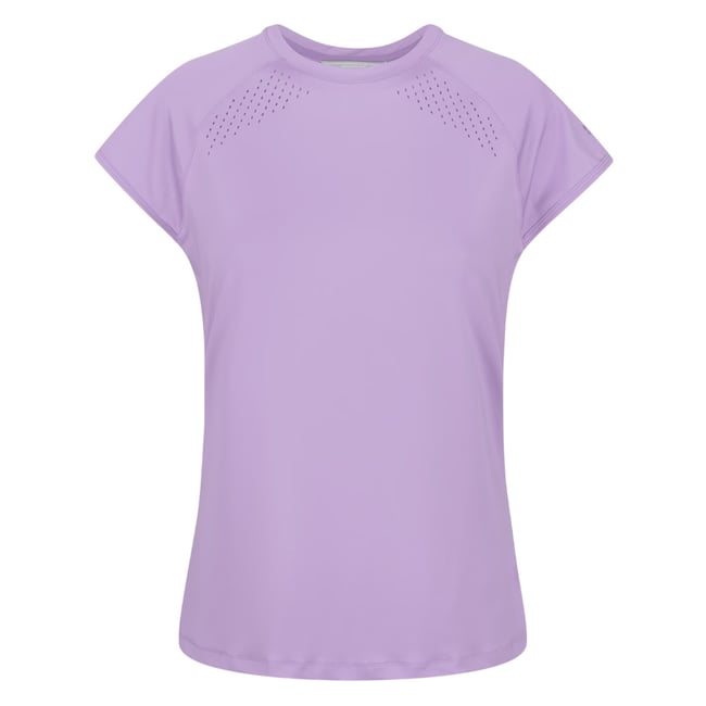 T-shirt uni manches courtes motif/style perforé LUAZA lilas pastel <span itemprop=