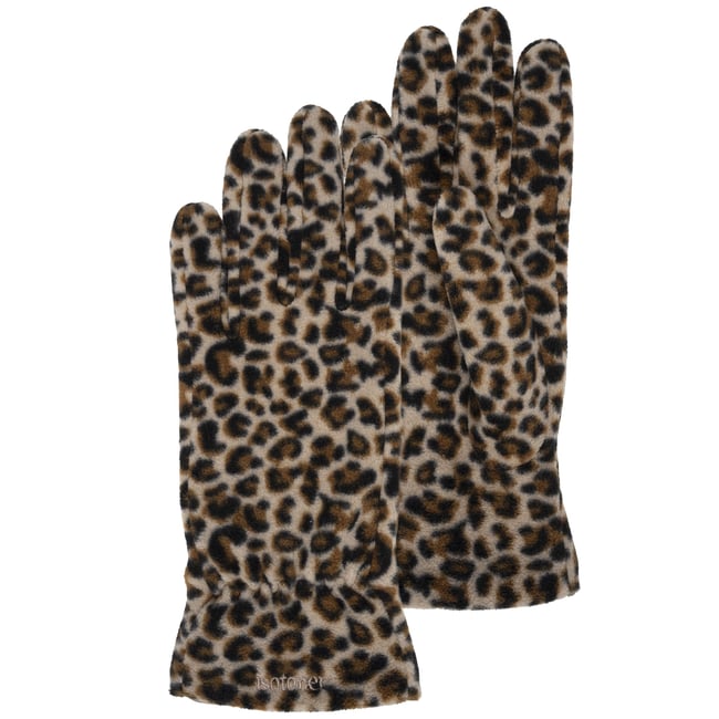 Gants ultra déperlants extensibles en lycra multicolor léopard <span itemprop=