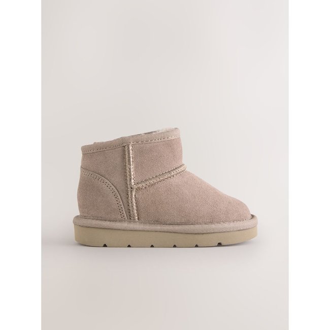 Bottes à enfiler en daim déperlant marron mink <span itemprop=