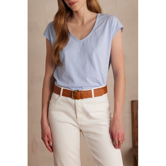 T-shirt ASTRID 100% coton bleu <span itemprop=