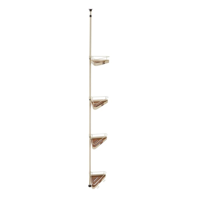 Étagère de douche télescopique angle ARGILEO Couleur beige <span itemprop=