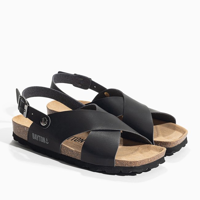 Sandales TWEED pour femme noir <span itemprop=