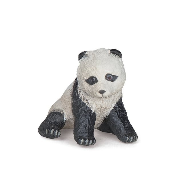 Figurine Bébé panda assis noir <span itemprop=