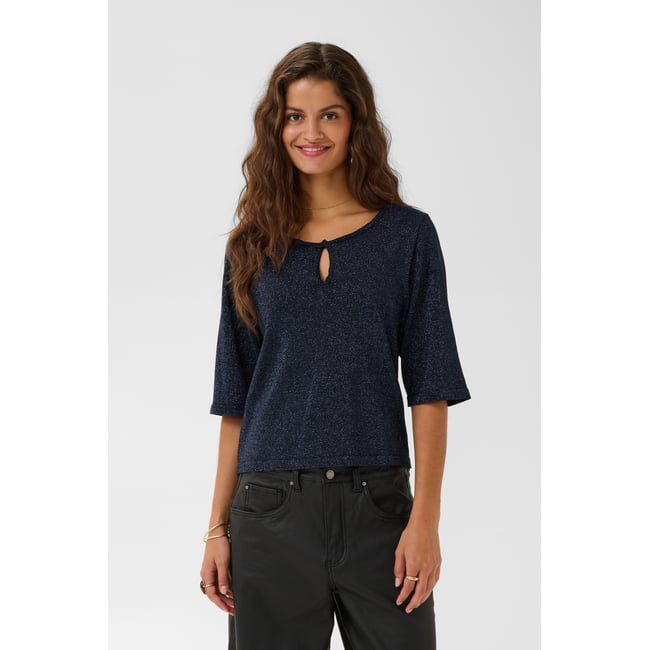Pullover tricoté bleu night sky <span itemprop=