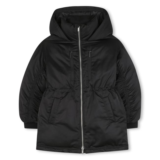 Parka con cappuccio idrorepellente black <span itemprop=