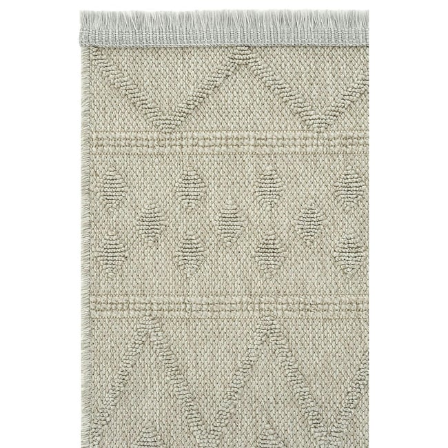 Tapis gris motifs losanges – franges, 120x180 cm ISTANBUL Couleur gris <span itemprop=