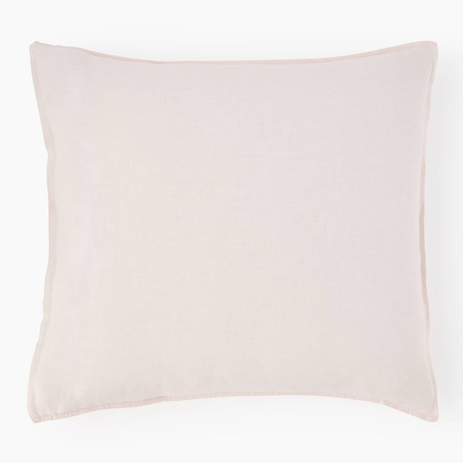 Taie d'oreiller, 100% lin beige rose <span itemprop=