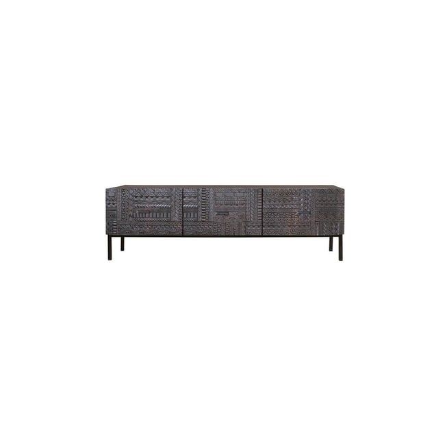 Meuble tv 3 tiroirs - UDÉLIE Couleur marron <span itemprop=