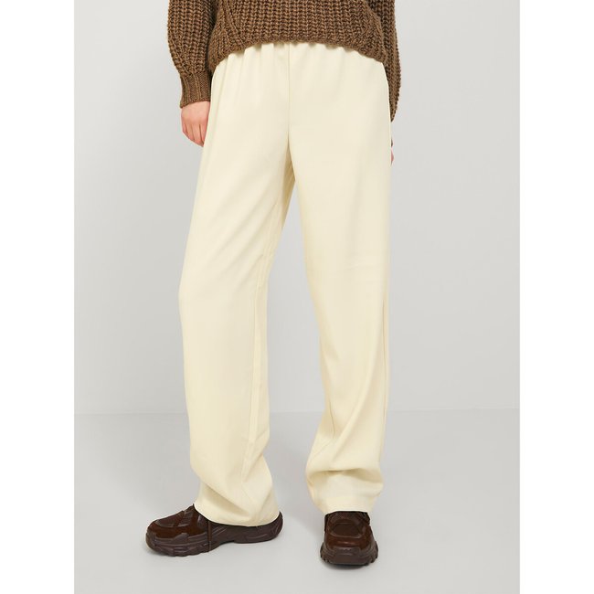 Gerade High-Waist-Hose hellbeige <span itemprop=